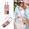 For Samsung Galaxy S25 Ultra 5G Crossbody Lanyard Zipper Wallet Leather Phone Case(Rose Gold)