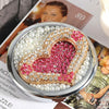 Handmade DIY Diamond Folding Mini Double Sided Makeup Mirror Love Shape