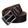 COWATHER XF018 Men Casual Business Pin Buckle Cowhide Belt,Length: 115cm(Coffee Color)