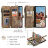 For Samsung Galaxy S25 5G CaseMe C30 Card Slots Zipper Wallet Leather Phone Case(Brown)