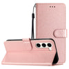 For Samsung Galaxy S25 5G Silk Texture Horizontal Flip Leather Phone Case(Rose Gold)