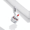 S925 Sterling Silver Birthday Cake Pendant DIY Bracelet Necklace Accessories