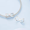 BSC748 S925 Sterling Silver Infinity Cat Symbol Bracelet Beads