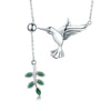 Hummingbird Greetings S925 Sterling Silver Necklace Zirconia Necklace