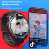V20 Max 1.6 inch WiFi 4G SIM Card Dual Camera Smart Watch, Memory:Ram 4GB Rom 64GB(Black Leather)