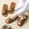 Linen Slippers Summer Couple Home Indoor Floor Rattan Grass Non-Slip Slippers, Size: 39-40(Yellow Grass)