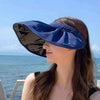 Black Gelatin Shell Shape Cap Dual-Use Headband Sunshade Hat Sunscreen Outdoor Sun Visor Hat, Size: M (56-58cm)(Navy)