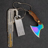 Mini Knife Keychain Portable Removal Express Pendant Accessory With Holster, Model: Axe Gold