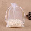 100 PCS Gift Bags Jewelry Organza Bag Wedding Birthday Party Drawable Pouches, Gift Bag Size:16X22cm(White)