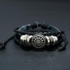BX222 Sun Flower Beads Leather Personality Knitting Adjustable Bracelet