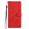 For Samsung Galaxy A25 5G Triangles Embossed Leather Phone Case(Red)