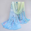 Autumn and Winter Ladies Wild Chiffon Thin Long Scarf Decorated Scarf Shawl, Width:10cm(Water Blue)