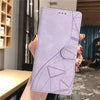 For Samsung Galaxy M06 5G Triangles Embossed Leather Phone Case(Purple)