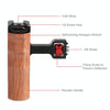 PULUZ 3/8 inch Screw Universal Camera Wooden Side Handle with Cold Shoe Mount for Camera Cage Stabilizer(Black)