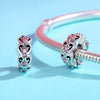 S925 Sterling Silver Cat Heart-shaped Diamond Beads DIY Bracelet Necklace Accessories
