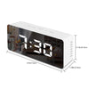 LED Mirror Alarm Clock Digital Snooze Table Clock Electronic Time Temperature Large Display  White Light