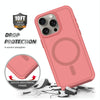 For iPhone 11 Pro Max Shockproof MagSafe Armor PC Hybrid TPU Phone Case(Dark Pink+Maroon)