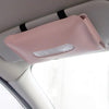 Car Armrest Box Sun Visor Hanging Leather Tissue Box(Black)