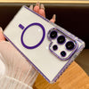 For Samsung Galaxy S23 Ultra 5G Transparent MagSafe Phone Case with Lens Film(Purple)