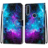 For Alcatel 1SE (2020) Coloured Drawing Cross Texture Horizontal Flip PU Leather Case with Holder & Card Slots & Wallet & Lanyard(Purple Green Starry Sky)