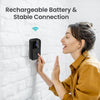 Wireless Smart Video Doorbell, 90° View, Black - WiFi, HD