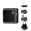 PD-65W USB-C / Type-C + QC3. 0 USB Laptop Charging Adapter, AU Plug / US Plug / EU Plug / UK Plug(Black)