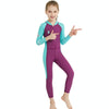 DIVE&SAIL Children Diving Suit Outdoor Long-sleeved One-piece Swimsuit Sunscreen Swimwear, Size: S(Girls Rose Red)