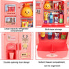 Children Play House Simulation Refrigerator Kitchen Toy Double Door Girls Smart Freezer Toy(Blue)