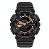 SANDA World Time Luminous Calendar Multifunctional Men Sports Quartz Watch(3110 Black Rose Gold)