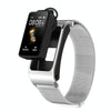 H21 1.14-inch Steel Band Earphone Detachable Smart Watch Support Temperature Measurement / Bluetooth Call / Voice Control(Silver)