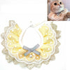 Dog Bib L (30-35cm) Lace Pearl Pendant, Adjustable Saliva Towel