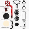 Bicycle Mountain Bike Aluminum Alloy Code Table Stand Universal Code Table Extension Flashlight Bracket(Red)