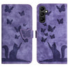 For Samsung Galaxy A56 5G Butterfly Cat Embossing Flip Leather Phone Case(Purple)