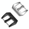 3 PCS Stainless Steel Brushed Pin Buckle Watch Accessories, Color: 24mm Black