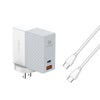 LDNIO A2620C PD3.0 65W USB Power Adapter Travel Charger with Type-C to Type-C Cable, US Plug