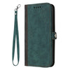 For Samsung Galaxy A26 5G Side Buckle Double Fold Hand Strap Leather Phone Case(Dark Green)
