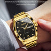 OLEVS 5528 Men Business Dual Calendar Wine Barrel Waterproof Quartz Watch(Black + Gold)