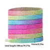 3pairs Elastic No Tie Shoelaces Metal Lock Dazzling Color Laces 100cm(Splashing Ink)