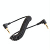 3.5mm Stereo Car Audio Cable PU Gold-plated Elbow Spring Cable(Male To Male)