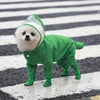 Waterproof Dog & Cat Raincoat with Visor & Shoes, Green, M