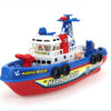 Electric Fishing Fire Boat Baby Shower Toy with Water Spray & Light & Sound Function