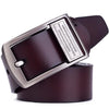 Men Pin Buckle Two-layer Cowhide Belt Pure Leather Pants Belt, Belt Length:115cm( brown)