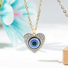 Angel Eyes Pendant Layered Necklace, Model: N2106-9 Love Hot Drill Blue Eyes