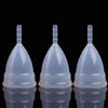 3 PCS Reusable Soft Cup Silicone Menstrual Cup, Size:Small(Transparent)