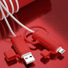 3 PCS Soft Washable Data Cable Silicone Case For Apple, Spec: USB (Pink)