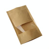 50 PCS Zipper Self Sealing Kraft Paper Bag with Window Stand Up for Gifts/Food/Candy/Tea/Party/Wedding Gifts, Bag Size:9x14+3cm(Frost)