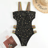 Woman Sexy Star Gilding One Piece Bikini Swimsuit, Size:XL(Black)