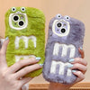 For iPhone 14 Plus Embroidered Plush TPU Phone Case(Five Little Frogs)