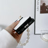 For Samsung Galaxy Z Flip4 Pure Color TPU Phone Case with Hinged & Pearl Bracelet(White)
