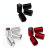Aluminium Alloy Checkered Tricolour Car Wheel Decorative Valve Cap(Red)